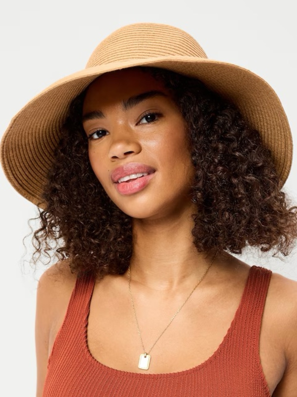 Old Navy Wide-Brim Panama Sun Hat NWT NEW S/M Medium Beige Straw Vacation Beach